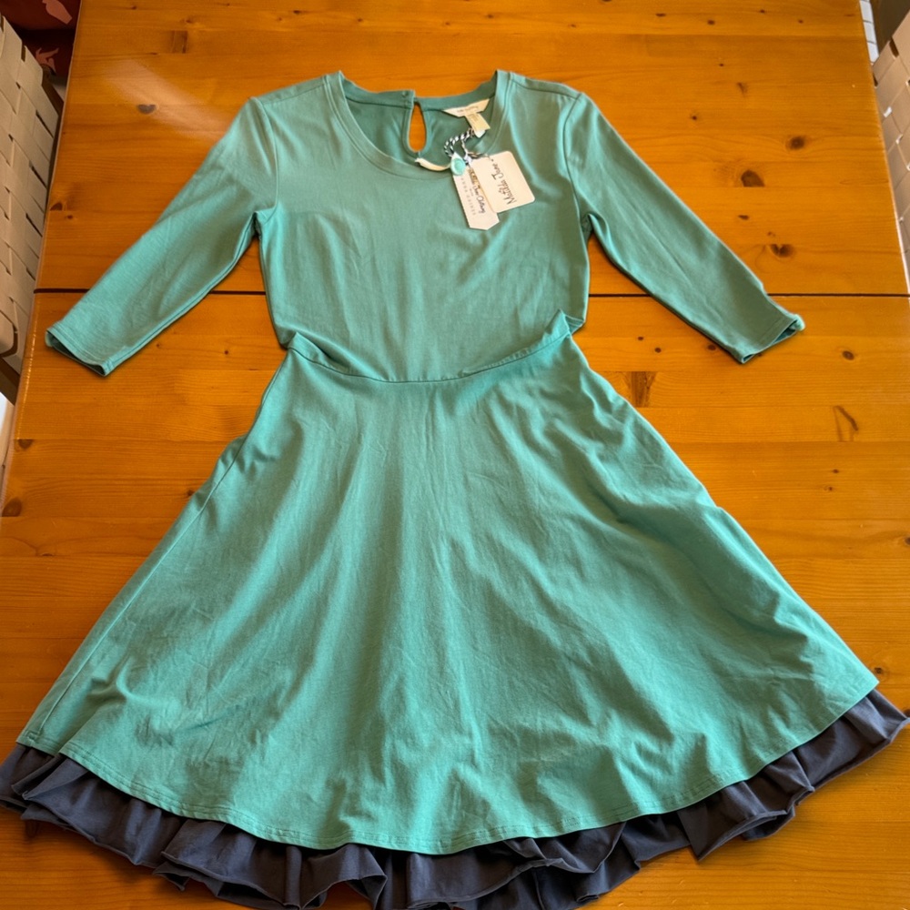 NWT Matilda Jane XS Green and Navy ‘Green Pastures’ Dress